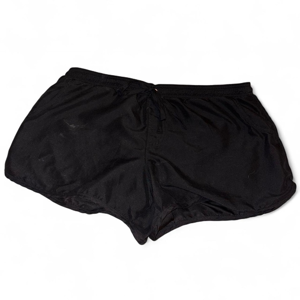 Merona Black Nylon Running Shorts | Drawstring Quick-Dry Activewear (Size M)